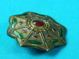 Imperial Japanese Japan Vintage Antique Enameled Copper Military Badge Pin Award w/ Box