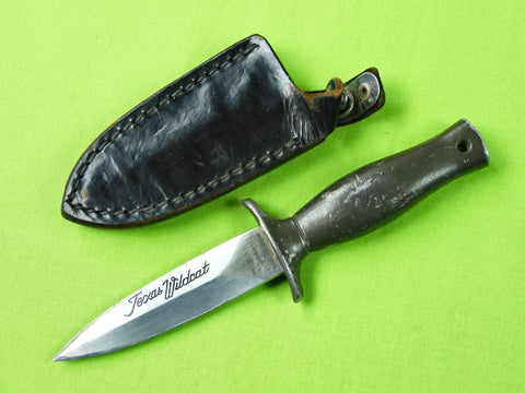 Vintage Japan Japanese Compass Texas Wildcat Small Boot Knife w/ Sheath