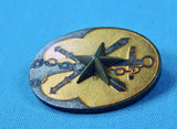RARE Japanese Japan Military Reservist Officer's Rank Enamel Badge Pin ORANGE