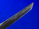 Antique Old Japanese Japan Tanto Carved Handle Fighting Knife w/ Scabbard