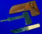 Vintage US KEENWELL Set made by KA-BAR Hunting Fighting Knife & Axe w/ Sheath