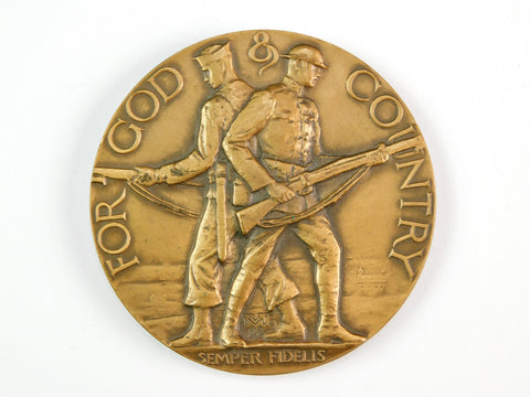 Antique Old US 1922 American Legion WW1 Veteran Bronze Table Medal