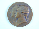 Antique US French 1927 Washington Lafayette American Legion Bronze Table Medal
