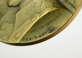 Antique US French 1927 Washington Lafayette American Legion Bronze Table Medal