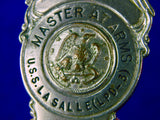 Vintage US Obsolete Set of 6 Police Badge Pin Navy Dock Master Legion Inspector w/ Box