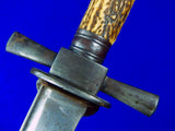 Antique German Germany WW1 Stag Hunting Dagger Knife Short Sword w/ Scabbard