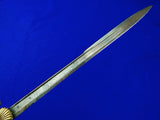 German Germany WWI WW1 Hunting Engraved Quillback Dagger Sword