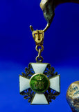 Antique 19th Century German Enamel Miniature Mini Cross Order Medal Eagle
