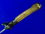 Antique German Germany WW1 Stag Hunting Dagger Knife Short Sword w/ Scabbard