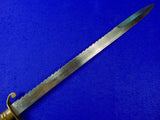 Antique British English 19 Century Saw Back Short Sword w/ Scabbard