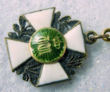 Antique 19th Century German Enamel Miniature Mini Cross Order Medal Eagle