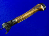 Antique German Germany WW1 Stag Hunting Dagger Knife Short Sword w/ Scabbard