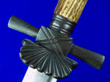 Antique German Germany WW1 Stag Hunting Dagger Knife Short Sword w/ Scabbard