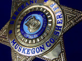 Vintage US Obsolete Set 3 Police Badge Pin Deputy Sergeant Sheriff w/ Box