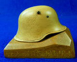 German Germany Antique WW1 Carved Wood Shooting Competition Award Helmet