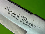 Vintage US Saburo Japan Made Survival Master Large Bowie Knife w/ Sheath Stone
