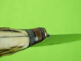 Antique Swedish Sweden Hellberg Eskilstuna Hunting Fighting Stag Handle Knife