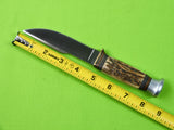 Antique Swedish Sweden Hellberg Eskilstuna Hunting Fighting Stag Handle Knife