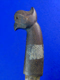 Antique 19 Century Indonesian Indonesia Parrot Head Sword w/ Scabbard