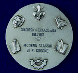 Vintage Italian Italy 1977 Silver Table Medal w/ Box