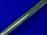 Vintage US Vietnam Era German Made USMC Marine Officer's Engraved Sword Swords w/ Scabbard