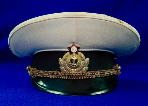 Vintage Soviet Russian Russia USSR Navy Officer's Visor Hat Cap