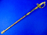 US WW1 Antique Model 1852 Navy USN Officer's Engraved Sword Swords w/ Scabbard