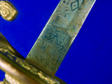 US WW1 Antique Model 1852 Navy USN Officer's Engraved Sword Swords w/ Scabbard